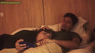 My stepsister swallows my cock after watching a movie PART 1