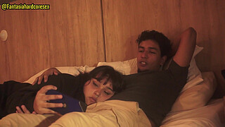 My stepsister swallows my cock after watching a movie PART 1