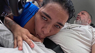 Meduzza, Job's naughty chick from Salvador, got in the car and almost got ironed in the arse