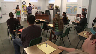 Diamond Kitty Makes Arrangements With Her Horny Students