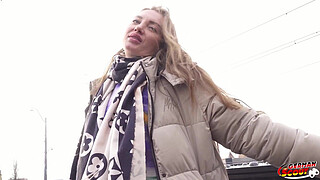 GERMAN SCOUT - Blonde tall Babe Julia Maze seduce to Cheating Casting Fuck at Model Job