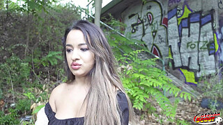 GERMAN SCOUT - Small Latina Midget Munequita Enfadada talk to Big Shaft Casting Fuck in Berlin