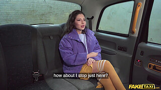 Fake Taxi Mature woman gets her wet bald pussy slammed in the back of a cab