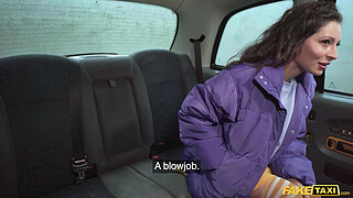 Fake Taxi Mature woman gets her wet bald pussy slammed in the back of a cab