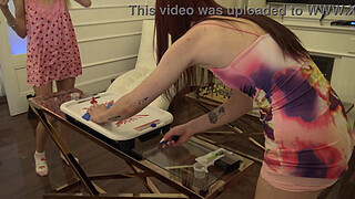 Sexy and tight pussy amateur college girls wants to have precum by ball massage and stroking the dick for a handjob challenge