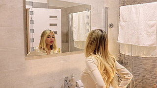 Hot Tight Shaved Pussy Big Tits Babe comes for Casting turns into a Porn Shooting for Pantyhose Academy