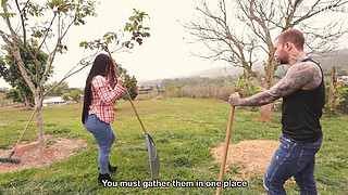 Voluptuous milf with a desire for shaft lets herself be seduced by her new field partner Brian Evansx