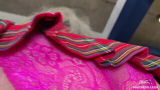 Goddess big butt in lacy pink panties bounces on your face POV