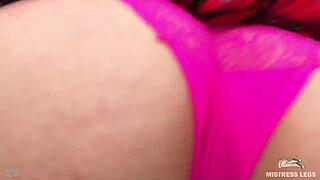 Goddess big butt in lacy pink panties bounces on your face POV