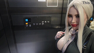 Hard Fucked Stranger In The Mouth In The Elevator, Public Sex With A Housemate