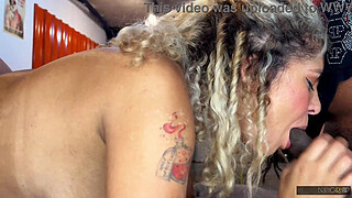 Barbara Sol (Brasilia) was crazy about this black shaft in her mouth