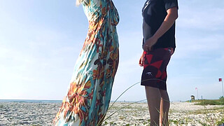 Just Go Away! Milf Gets standing Anal in front of everyone After Teasing Stranger on the beach