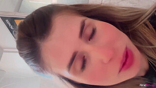 Masturbating HIDDENLY in the GYM bathroom - Aline Novak