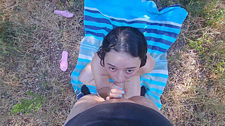 Outdoor Camper Gets Internal Creampie Public Forest