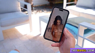 BANGBROS - Big Tits MILF Justine Jakobs Finds Stepson Jerking Off And Lends Him A Hand