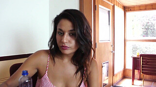 She ends up getting him to relax a bit and let her do her magic, climbing on top of that...