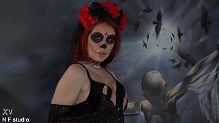 Haloween bride hard gangbang anal fuck