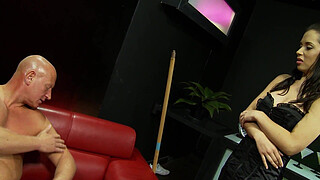 Whore With Big Tits Jerks Her Man Off On Her Rack