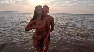 I took slender Eva Tender to a beautiful place by the sea and received thanks in the form of anal