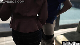 Furious big boobies MILF fucks big penis neighbor in front of wife