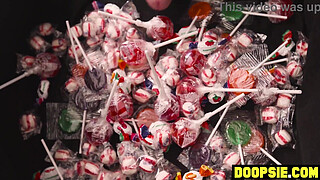 Horny Asian teen gets humped by a big cock neighbor on Halloween