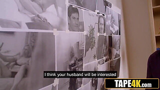 Sneaky Russian Dude Blackmailing Hot Blonde MILF Into Sex