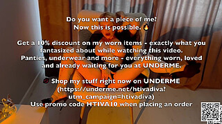 Sexy MILF jerk off and cum right in her panties