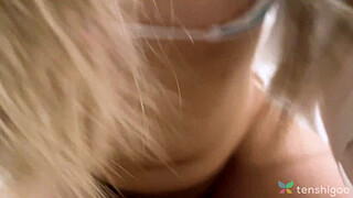 Japanese chubby cute chick Keiko Adachi naked on the bed with boyfriend.