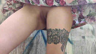 public blowjob in the park, cum on tits - POV