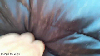 18yo small Thai teen fucked by a white dick and try to swallow cum