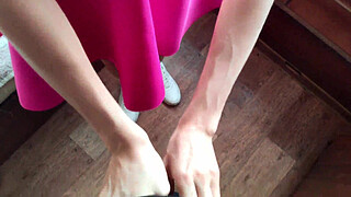 fucked a classmate in a pink dress, skinny chick fucked doggy style