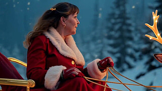 Mrs Claus Christmas cosplay enjoys toy and fingering cums