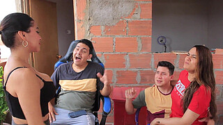 Orgy - Busty lesbians show that they now like penis by having an orgy with two big cocks