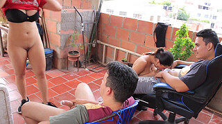 Orgy - Busty lesbians show that they now like penis by having an orgy with two big cocks