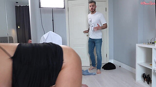 Caught Cheating Bitch Wife let her Cuckold hubby watch and join in the Hard Fucking with her Lover!