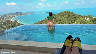 Fucking The Barmaid Behind The Bar On Vacation At The All Inclusive Hotel