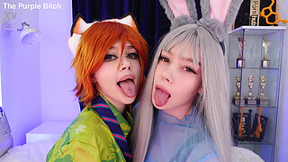 Cosplay girls try DP